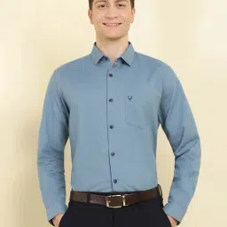 Allen Solly Blue Slim fit Solid Shirt-picture-38