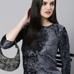 showoffff SHOWOFF Grey Striped Co-Ord Set image 1