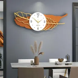 The Art House Orange & Gold Metal Clock image 1