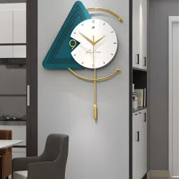 The Art House Blue & Gold Metal Clock image 1