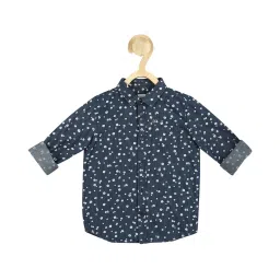 Peter England Kids Blue Floral Print Full Sleeves Shirt image 1