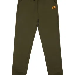 Peter England Boys Olive Solid Joggers image 1