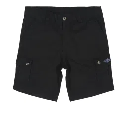 Peter England Kids Black Solid Shorts image 1
