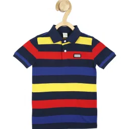 Peter England Kids Multicolor Striped  Polo T-Shirt image 1