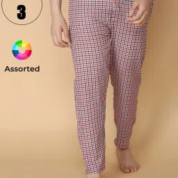 LUX Venus Assorted Check Nightwear Pyjamas - Pack of 3 image 1