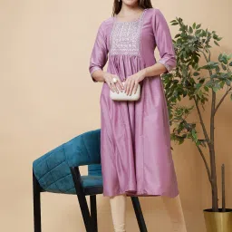 Globus Mauve Embellished Kurta image 1