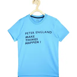 Peter England Kids Blue PrintedT-Shirt image 1