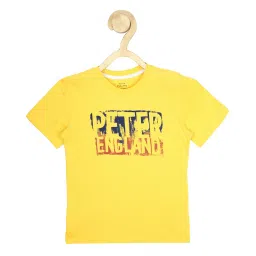 Peter England Kids Yellow Printed  T-Shirt image 1