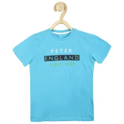 Peter England Kids Blue Printed  T-Shirt image 1