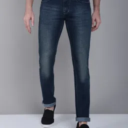 Cantabil Blue Regular Fit Lightly Washed Jeans image 1