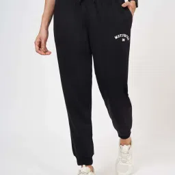 Ajile By Pantaloons Jet Black Cotton Regular Fit Joggers image 1