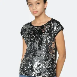 Peter England Kids Black Embellished Top image 1