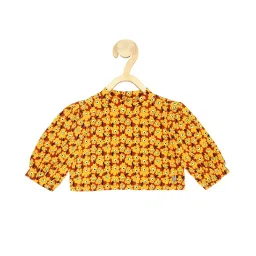 Peter England Kids Yellow Floral Print Full Sleeves Top image 1