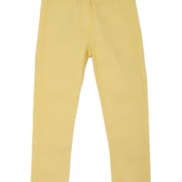 Peter England Girls Light Yellow Solid Jeans image 1