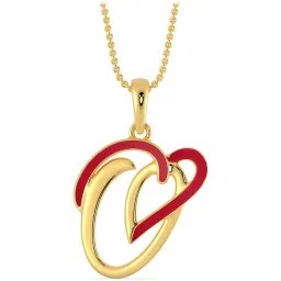 Malabar Gold and Diamonds 18k Gold Alphabet-Heart Pendant without Chain for Women image 1