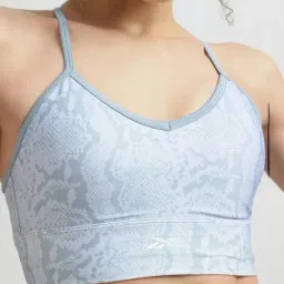 Reebok Grey Slim Fit Printed Sports Bra image 4