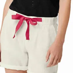 PATRORNA Off White Regular Fit Shorts image 1