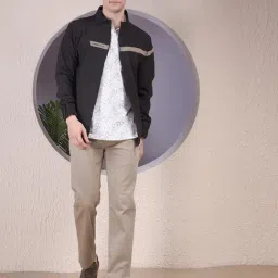 Crimsoune Club Black Blended Regular Fit Solid Jacket image 5
