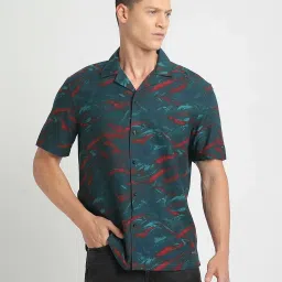 The Bear House Multicolor Slim Fit Printed Shirt image 1