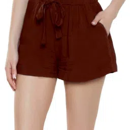 PATRORNA Maroon Regular Fit Shorts image 1