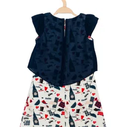 Peppermint Kids Navy & White Printed Dress image 2