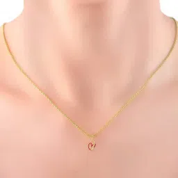 Malabar Gold and Diamonds 18k Gold Alphabet-Heart Pendant without Chain for Women image 2