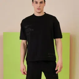 Sweet Dreams Black Loose Fit Printed Co-Ord Set-image-63