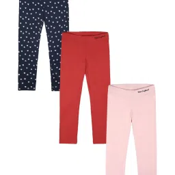 Peter England Girls Multicolor Solid Leggings (Pack Of 3) image 1