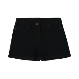 Peter England Kids Black Solid Shorts image 1