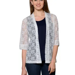 PATRORNA Navy & White Lace Cami Top With Shrug image 1