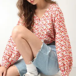 Vero Moda Multicolor Floral Print Top image 1