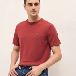 The Bear House Rust Regular Fit Solid T-Shirt-image-40