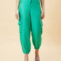 Globus Green Relaxed Fit High Rise Joggers image 1