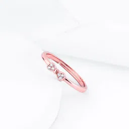 GIVA 925 Sterling Silver Rose Gold Zircon Bow Beauty Ring Adjustable For Women image 1