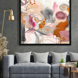 999Store Printed Pink Canvas Wall Art image 1