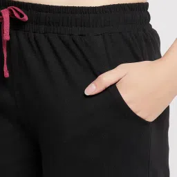 Clovia Pink & Black Printed Top & Pyjama Set image 5