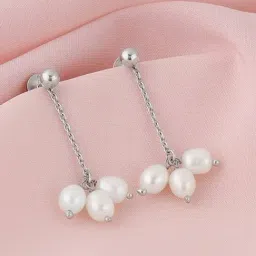 GIVA 92.5 Sterling Silver Pearly Drop Earrings-image-15