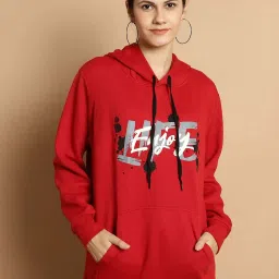 Vimal Jonney Maroon Printed Hoodie image 1