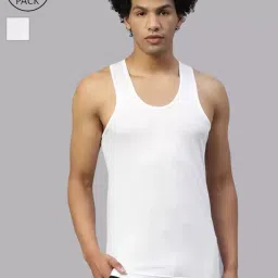 Dixcy Scott Maximus White Cotton Regular Fit Vest - Pack Of 2 image 1