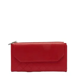 Globus Red Textured Bi-Fold Wallet for Women image 1