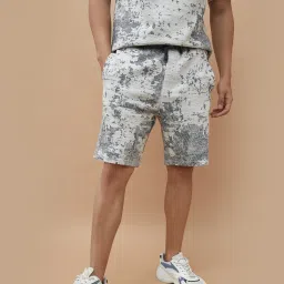 Forca By Lifestyle Navy Regular Fit Texture Shorts image 1