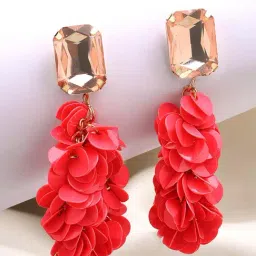 Karatcart Gold-Tone Plated Pink Earrings for Women-image-80