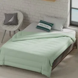 Nautica Signature Olive Microfibre Single Comforter image 1