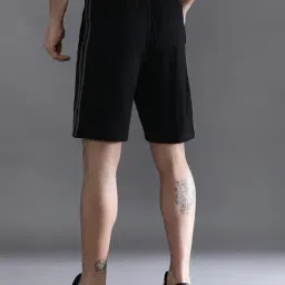 Crocodile Black Cotton Solid Regular Fit Shorts image 2
