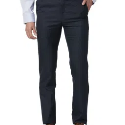 Raymond Blue Classic Fit Texture Trousers image 1