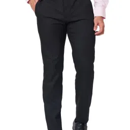 Raymond Black Classic Fit Texture Trousers image 1