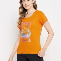 Clovia Yellow & Black Printed Top & Shorts Set image 3