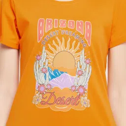 Clovia Yellow & Black Printed Top & Shorts Set image 5