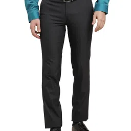 Turtle Black Slim Fit Dobby Trousers image 1