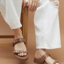 Ginger by Lifestyle Women Tan Slides image 1